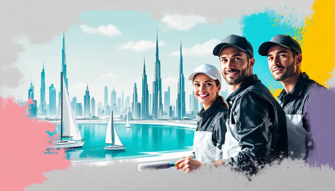 Our skilled painters at work, demonstrating quality painting services in Dubai.