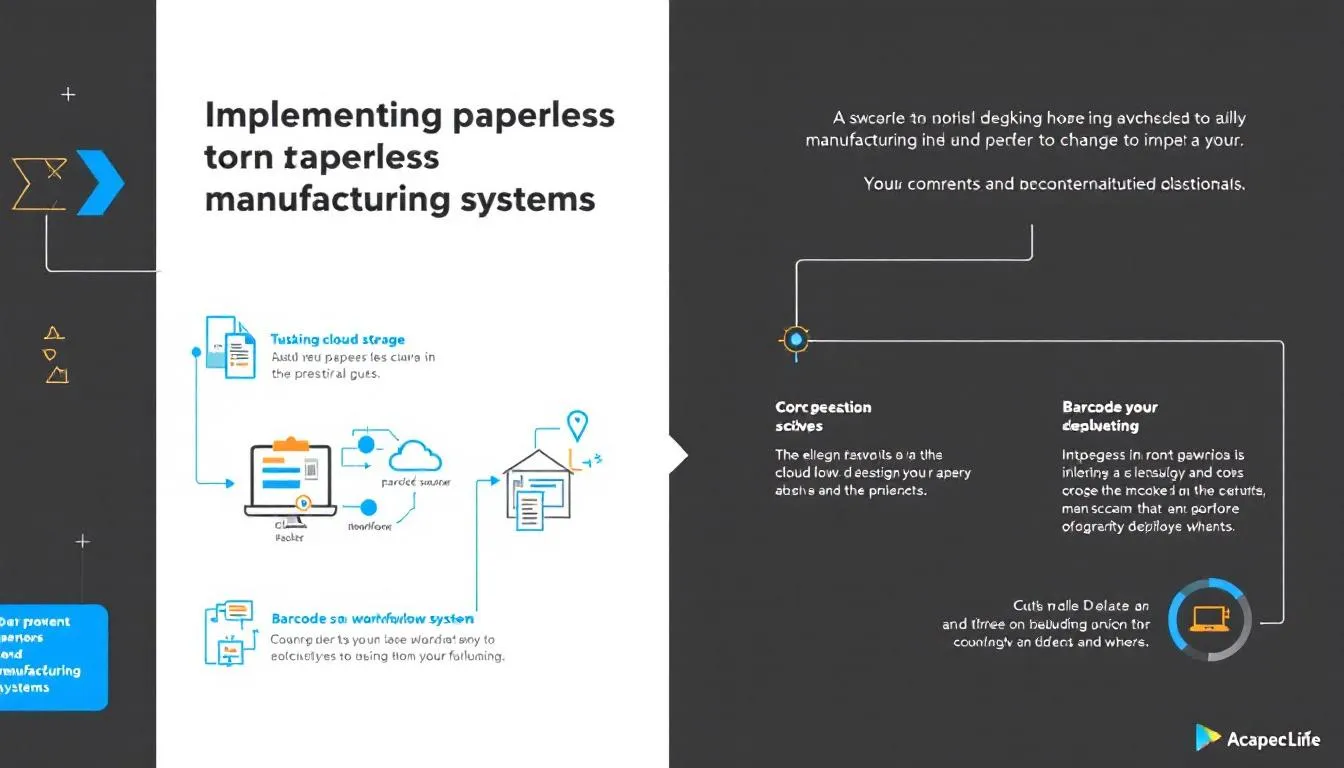 A step-by-step guide visual on how to implement paperless manufacturing systems effectively.