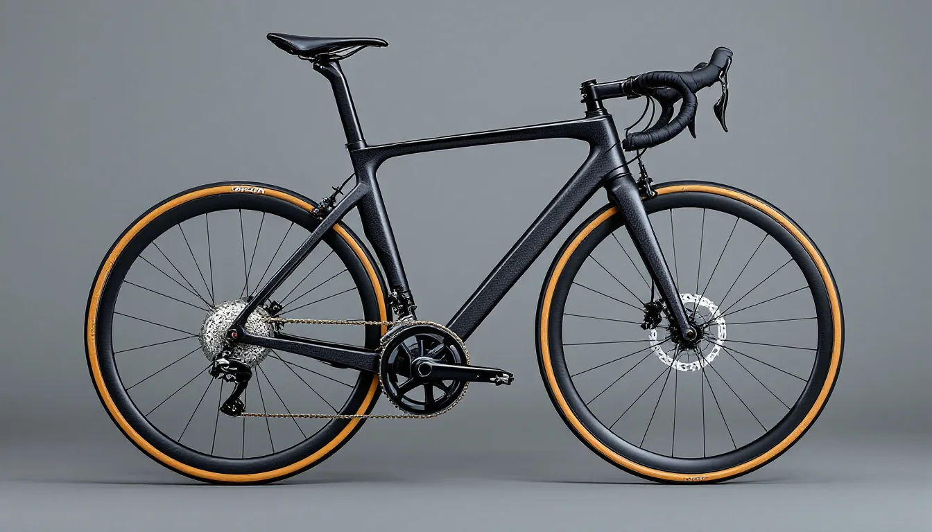 Immagine di una bicicletta da corsa femminile in carbonio, che mostra dettagli del telaio leggero e dei componenti avanzati. Questo modello è progettato per le donne, evidenziando l'estetica e le prestazioni nel ciclismo.