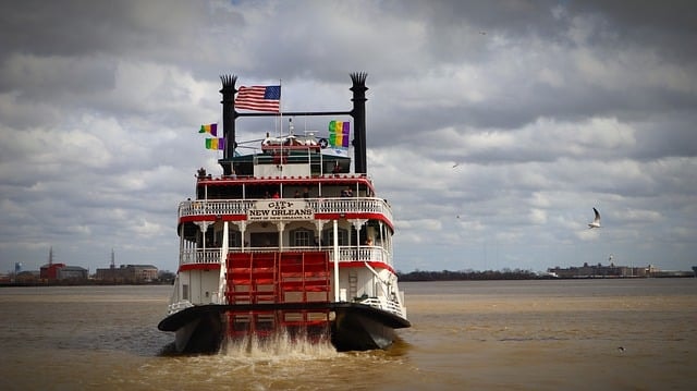 bridge, boat, river