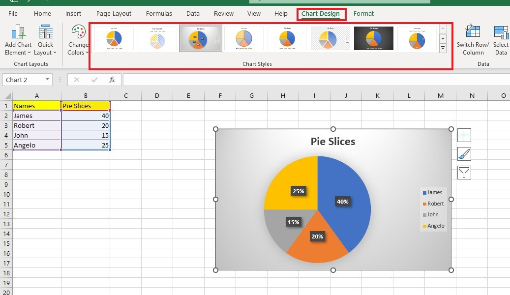 How to make a pie chart in Excel