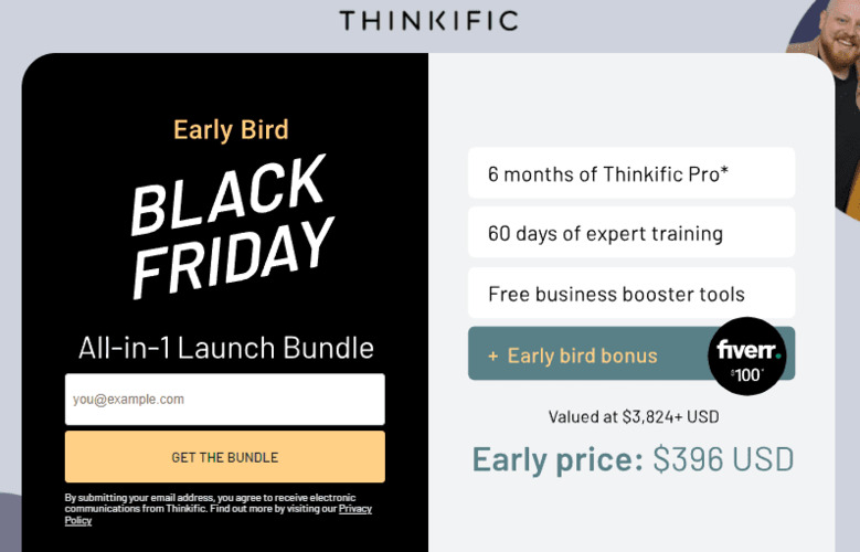 Thinkific Black Friday Deal: Image from BloggingX.com