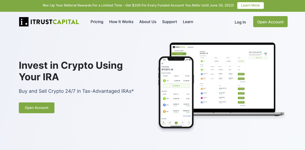 iTrustCapital; Best Cryptocurrency IRA