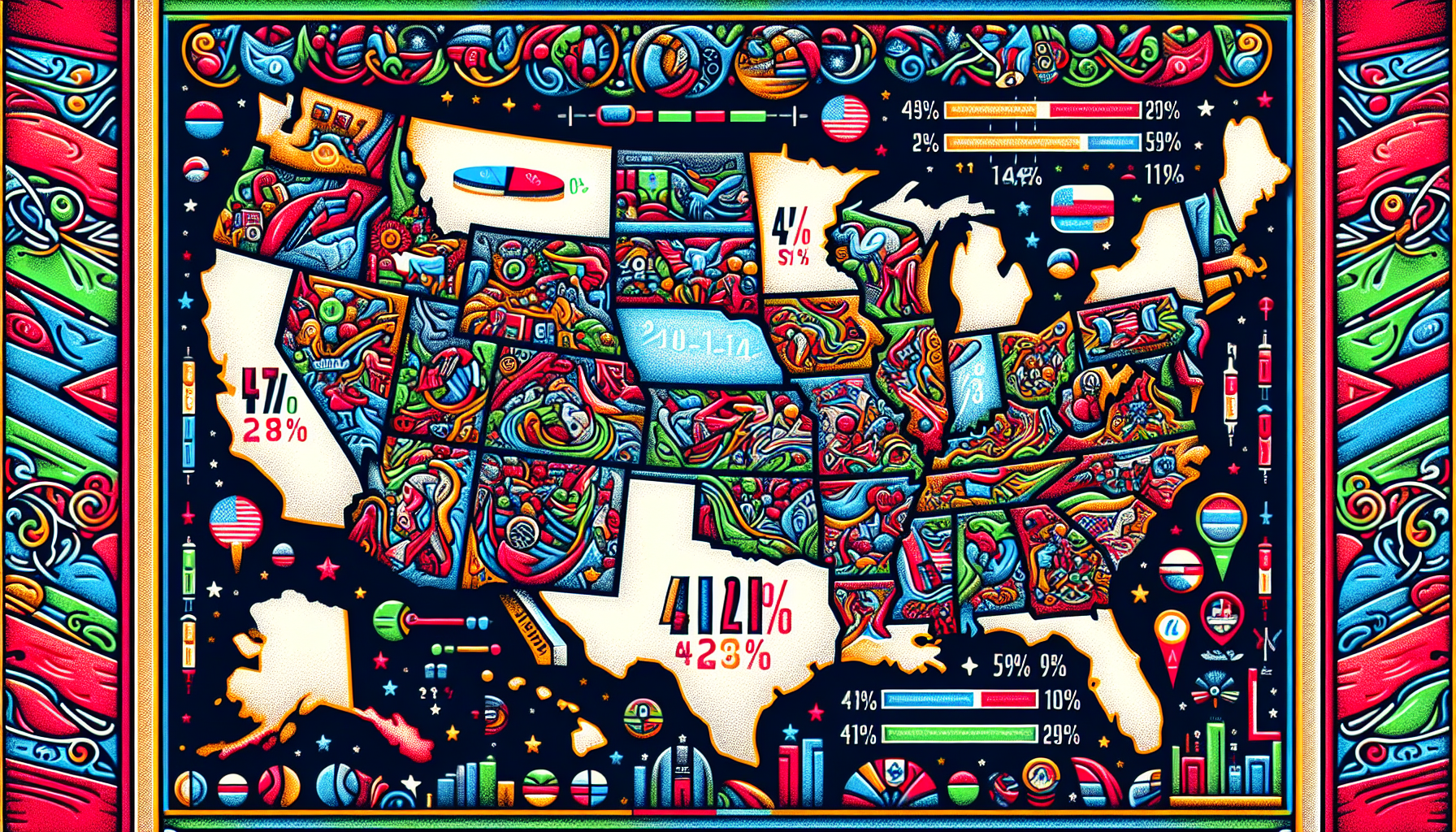 An illustration highlighting swing states and their impact on election odds.