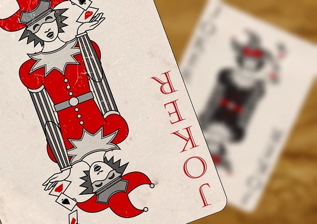 playing cards, joker, red