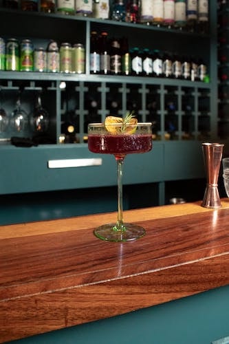 One more close-up of a drink while out on your venture
