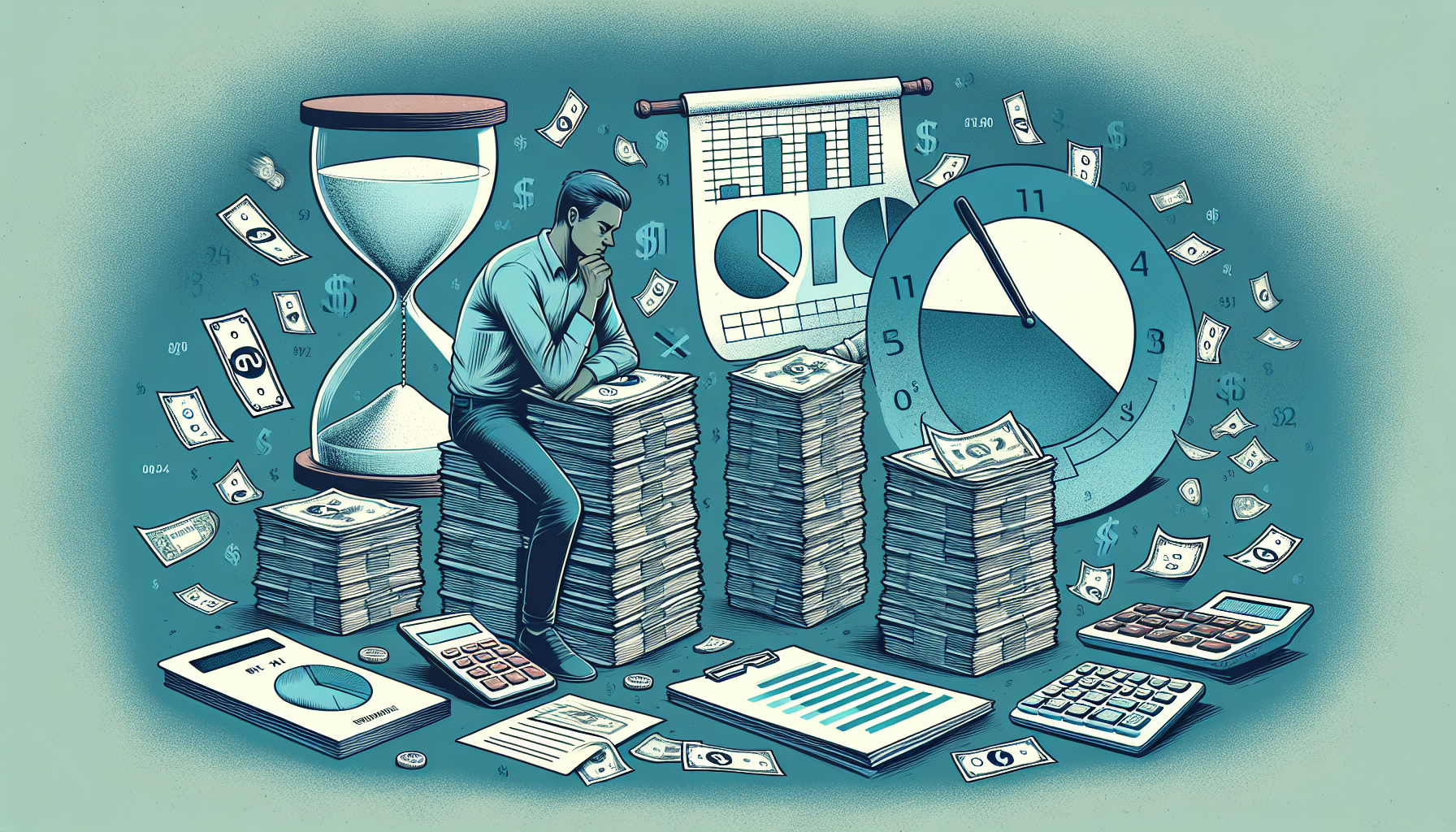 Illustration of a person calculating disposable income