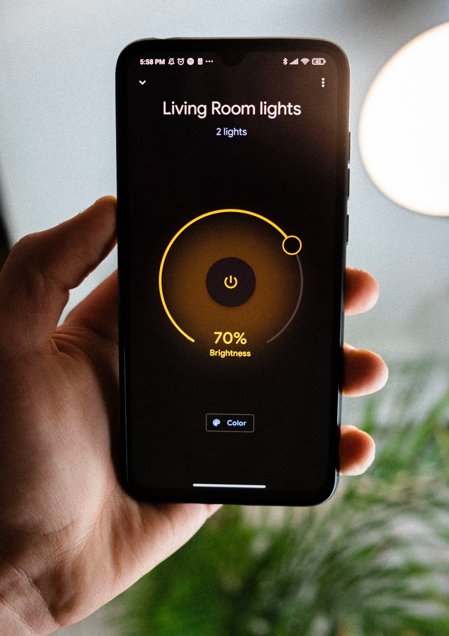 Smart home controls on a phone