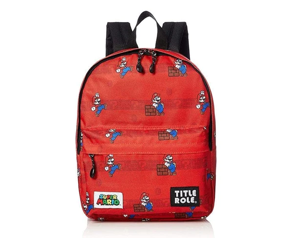  Super Mario x Title Role Children Backpack (Red)