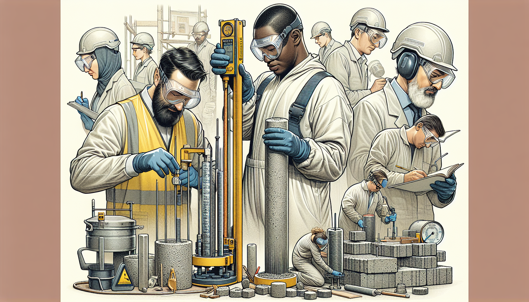 Illustration of concrete testing for construction projects