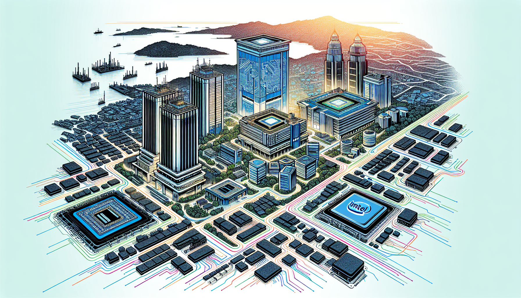 Illustration of multinational companies in Malaysia's semiconductor landscape