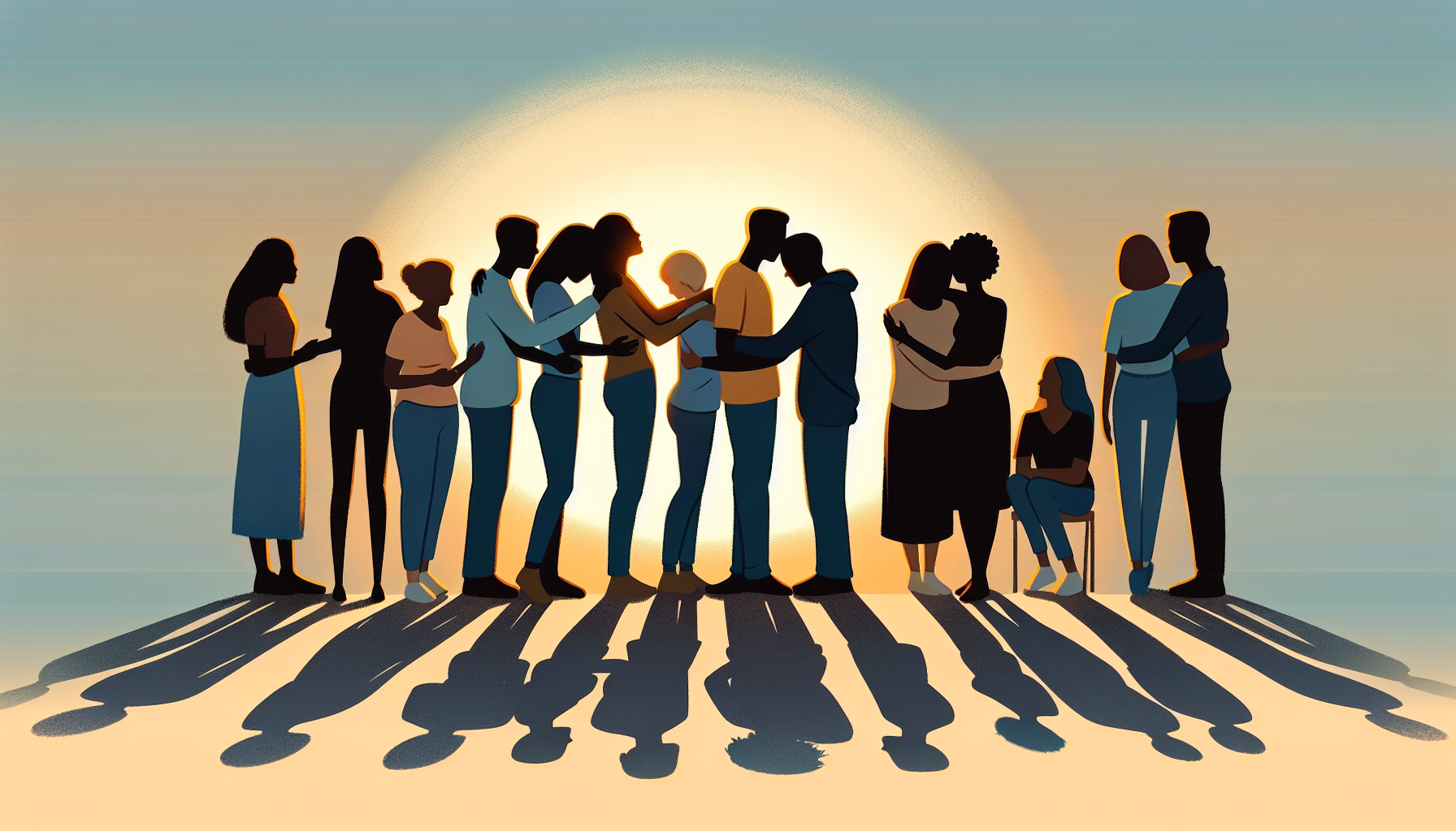 A group of people standing together, symbolizing a support system