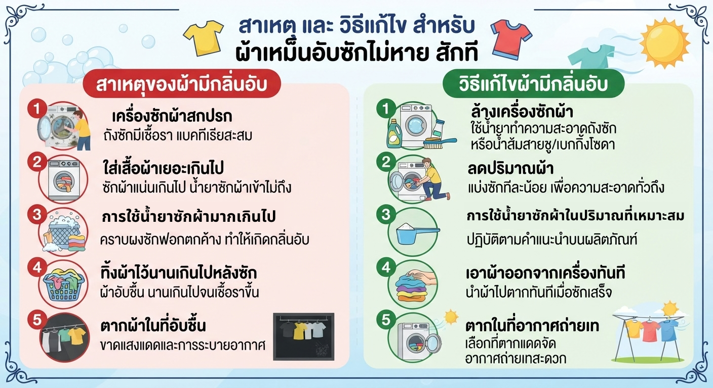 ผ้า เหม็น อับ ซัก ไม่ หาย
