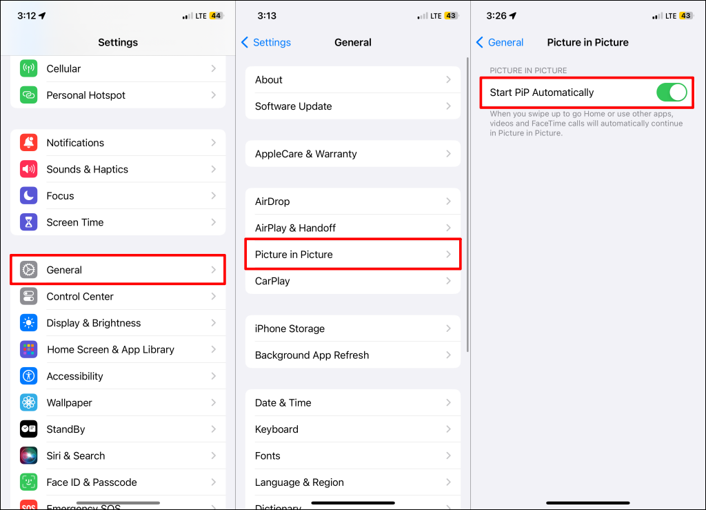 Steps for turning on picture-in-picture on iPhone/iPad