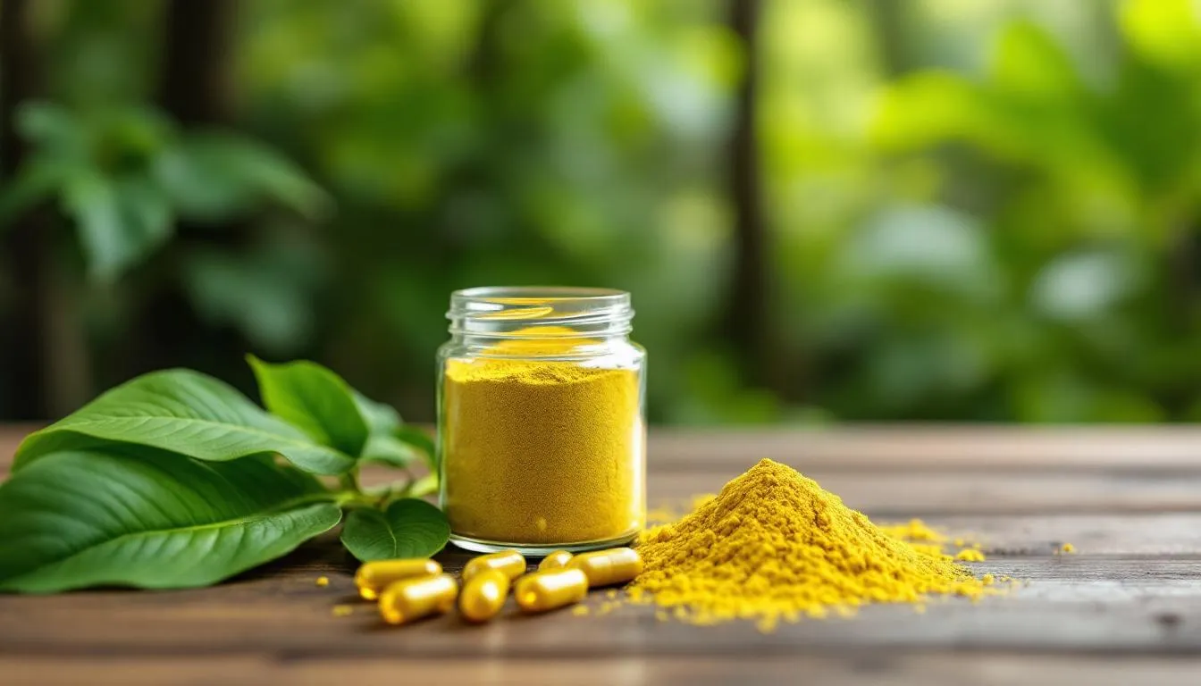 Yellow Kratom Explained: Unlocking the Mysteries of Yellow Vein Kratom Effects and Benefits 4 Different forms of yellow vein kratom, including powder and capsules, showcased together.