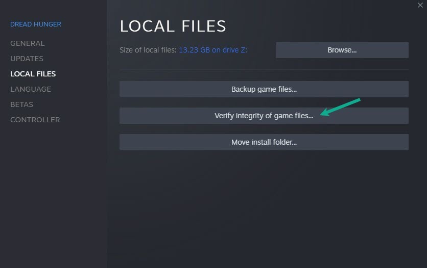 Click Verify integrity of game files