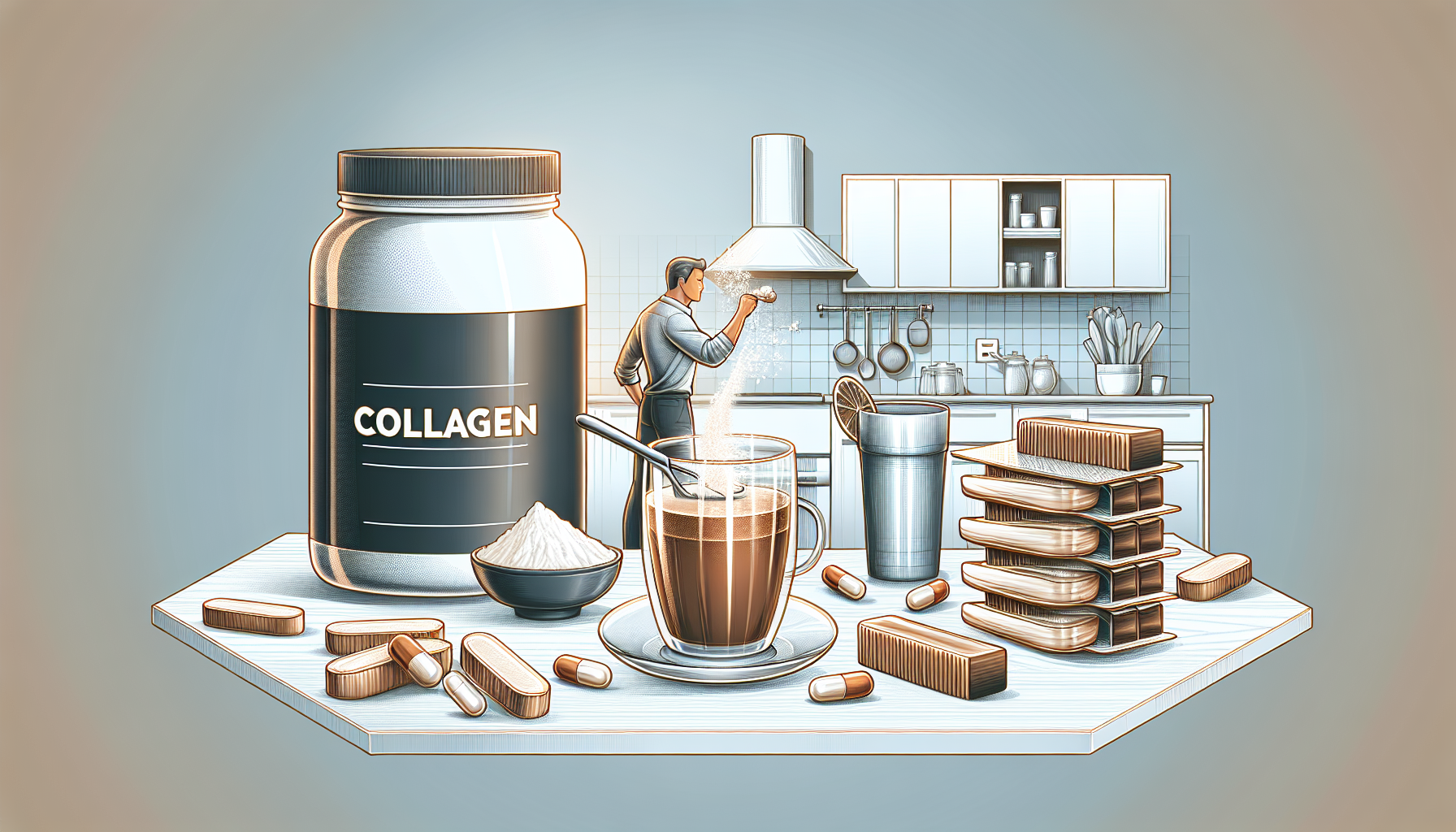 Illustration of collagen supplementation options