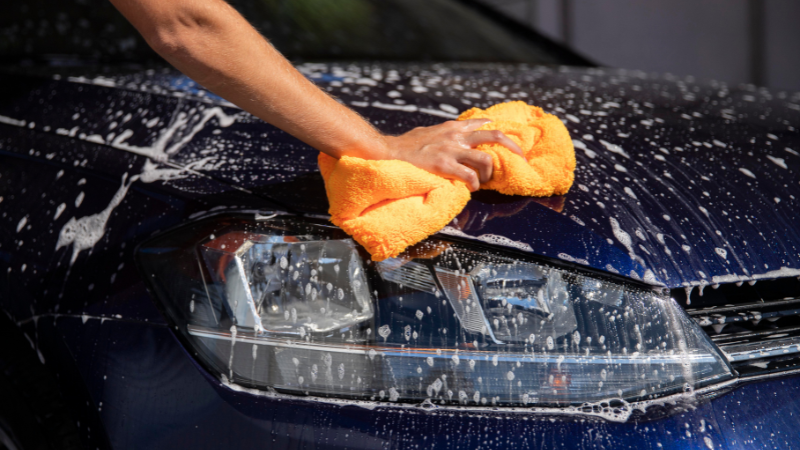 before wrapping, start with cleaning the surface with water and soap.