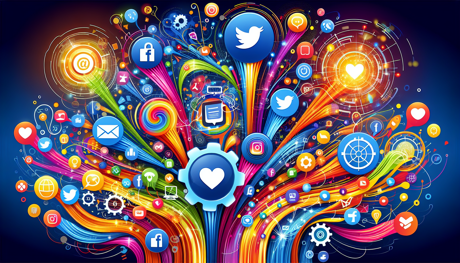 An illustration showcasing the integration of social media in automated campaigns.