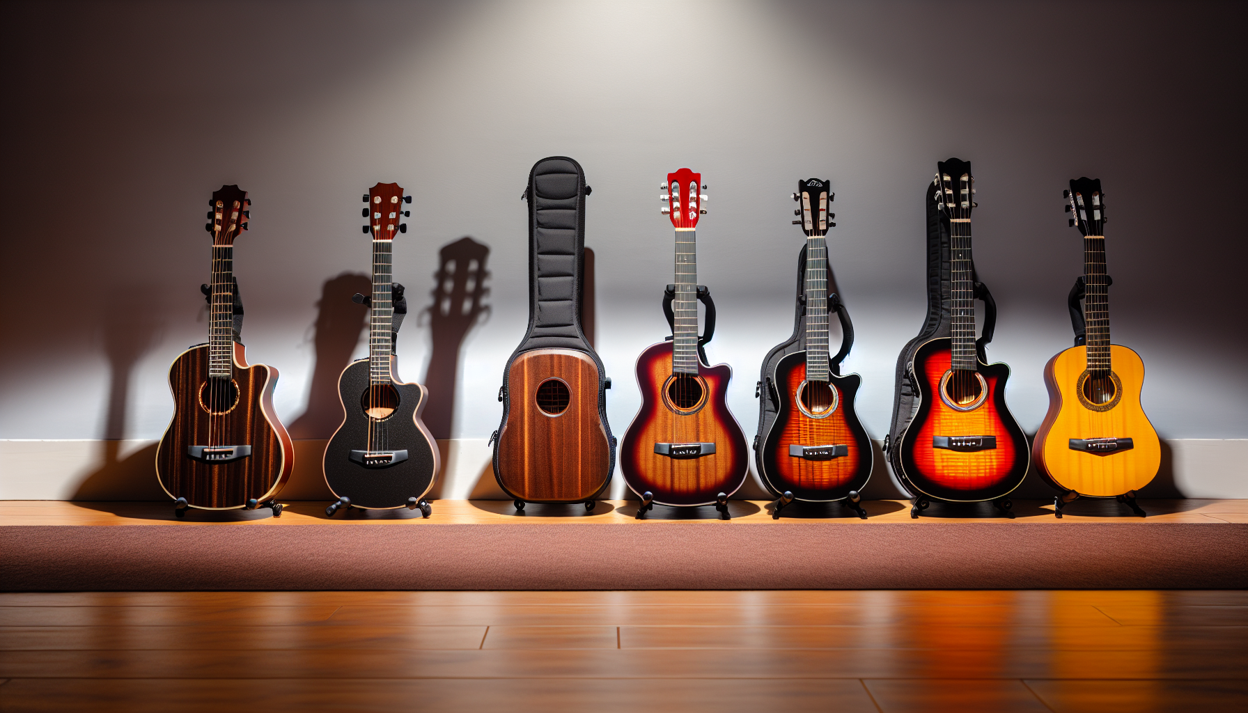 Compact travel acoustic guitars