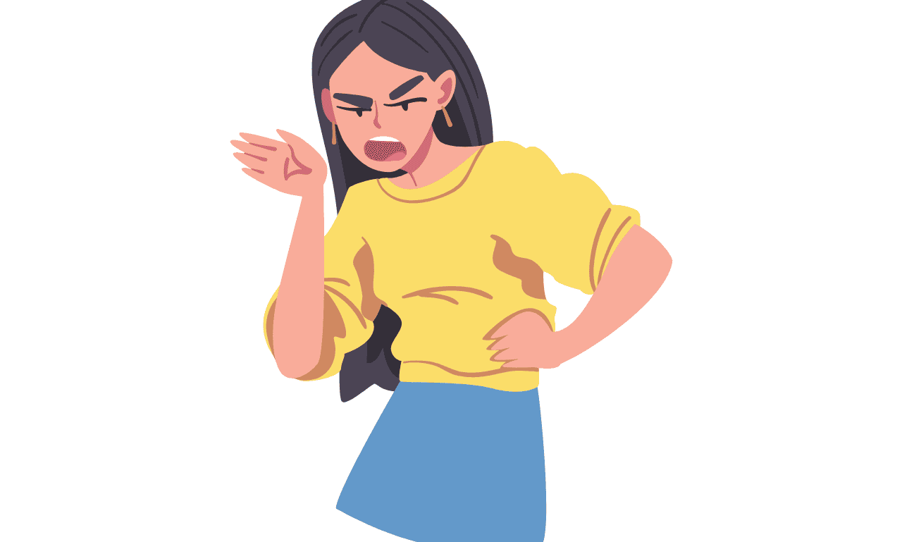 a woman that is perturbed about something