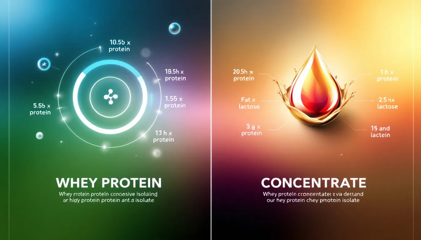 Comparison of whey protein isolate vs concentrate highlighting their key differences.
