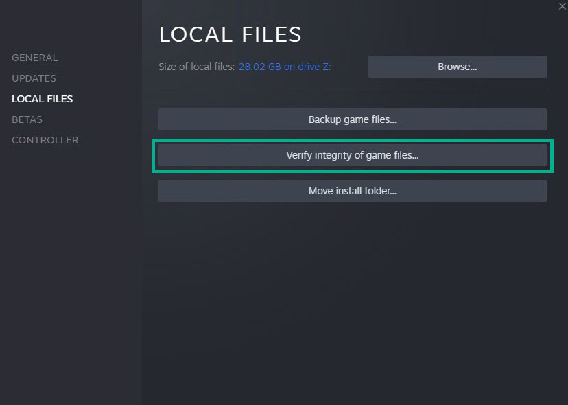 Fix #3 Verify integrity of corrupted game files in local files