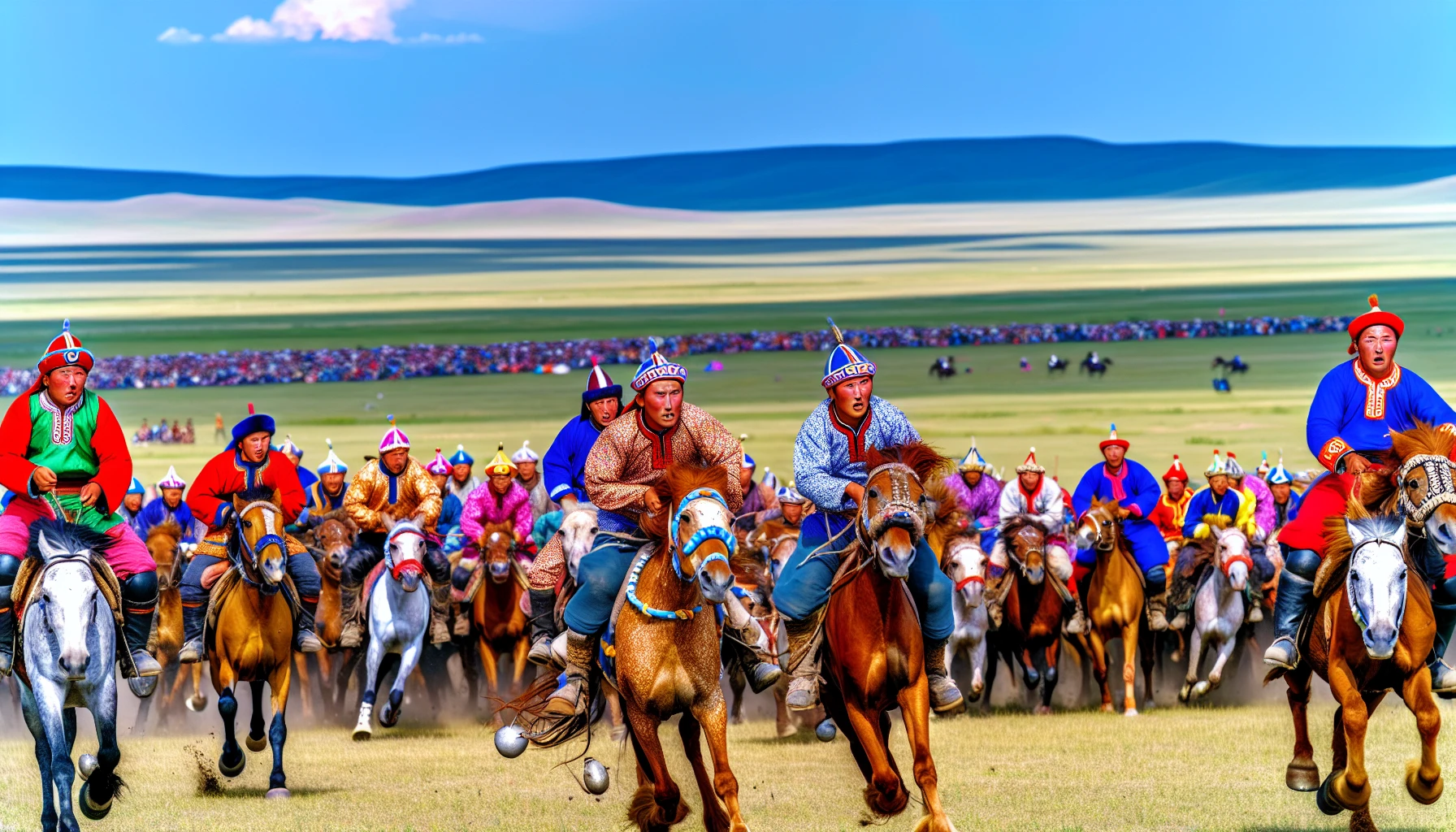 Traditional horse race at the Naadam Festival in Mongolia