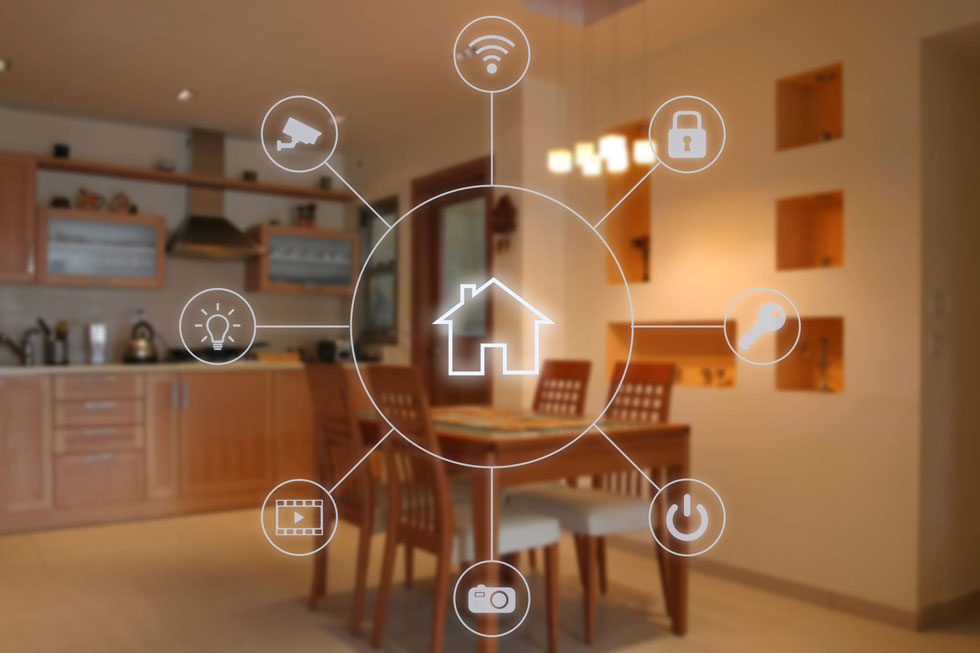 A family discussing budget considerations for a home automation system