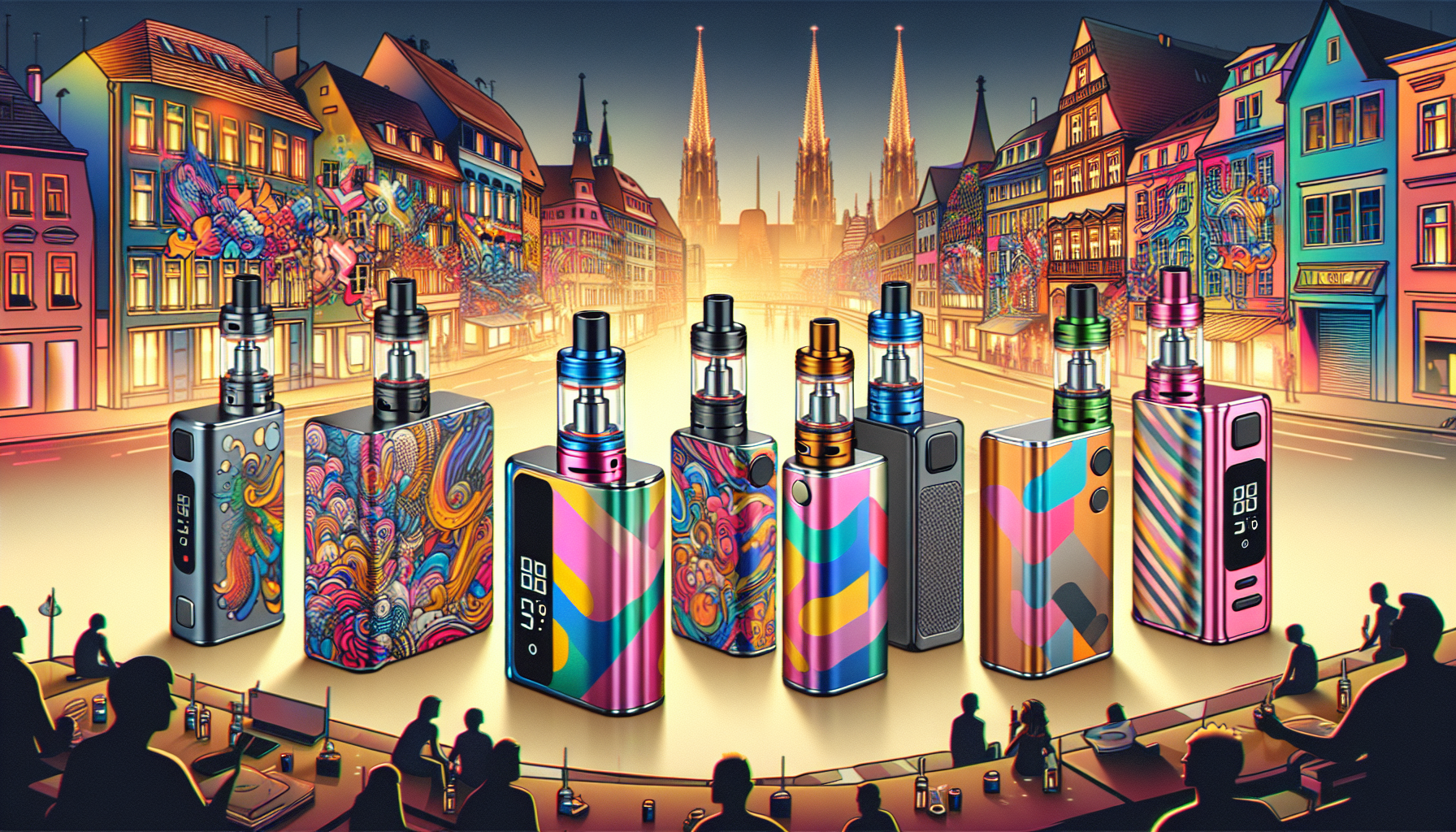 Illustration of HHC Vapes, which are popular in Stuttgart.