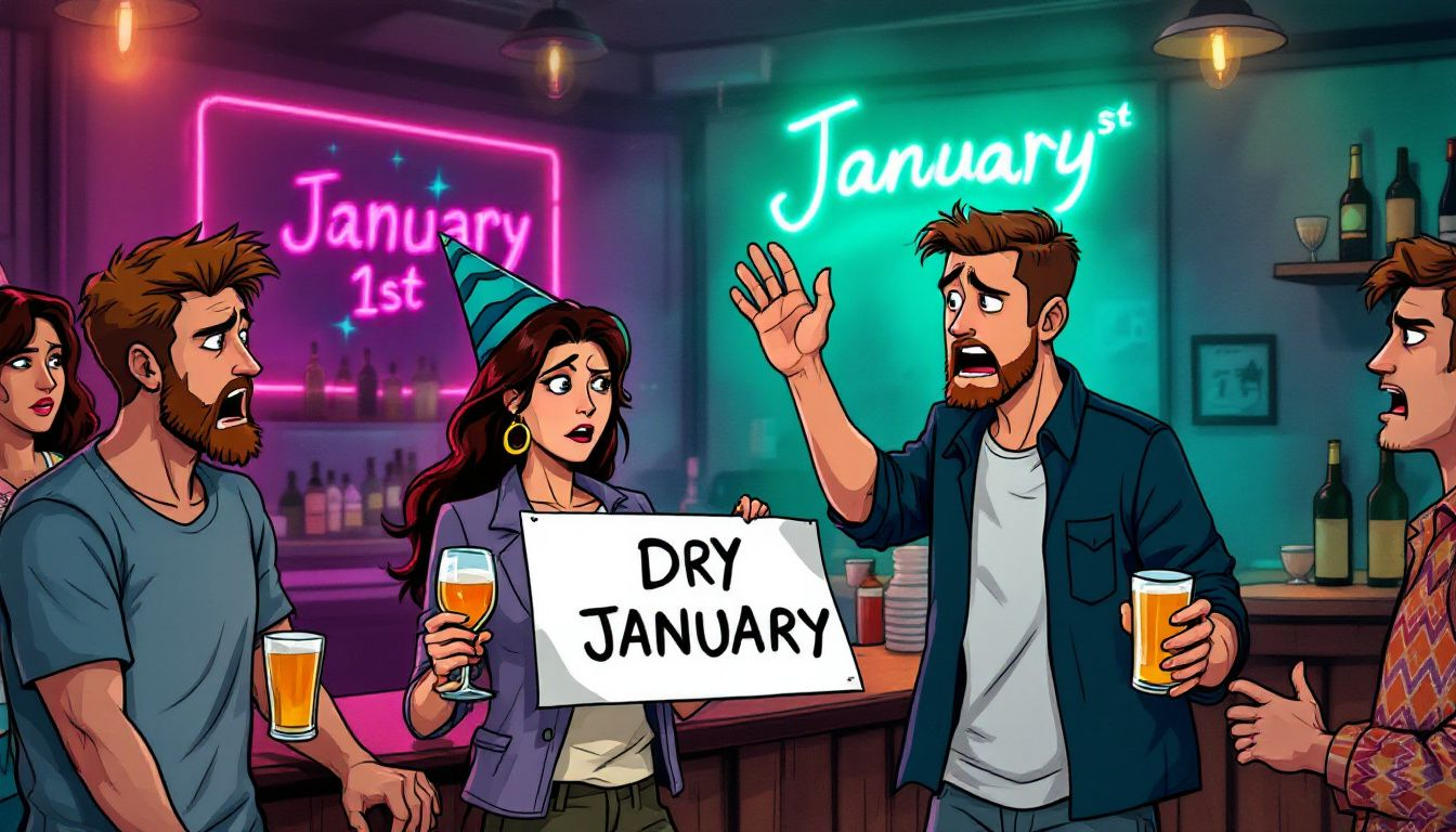 Challenges faced during Dry January, including social pressures and withdrawal symptoms.