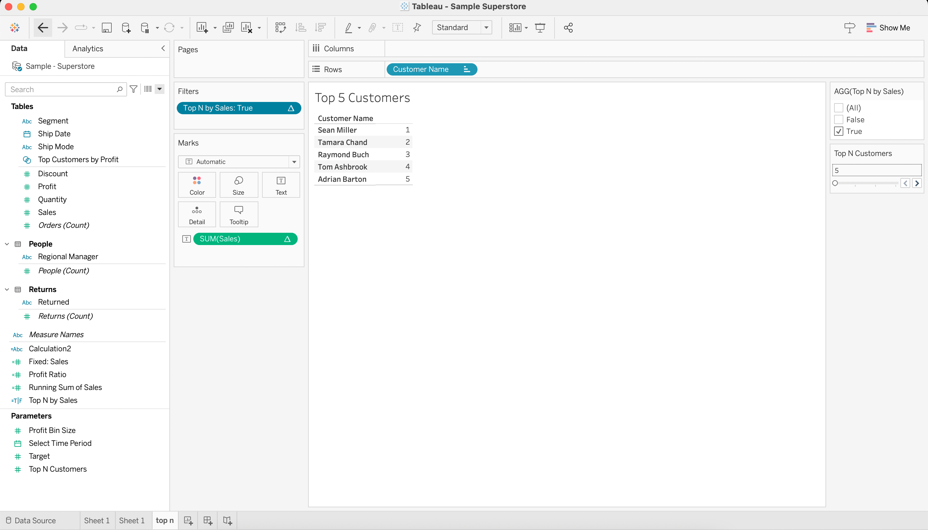 Setting Top N filter with parameter