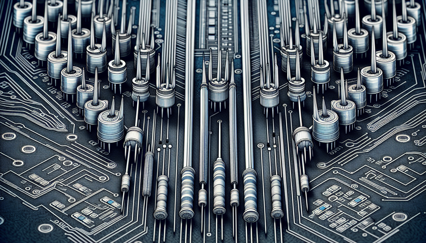 Illustration of axial and radial lead components