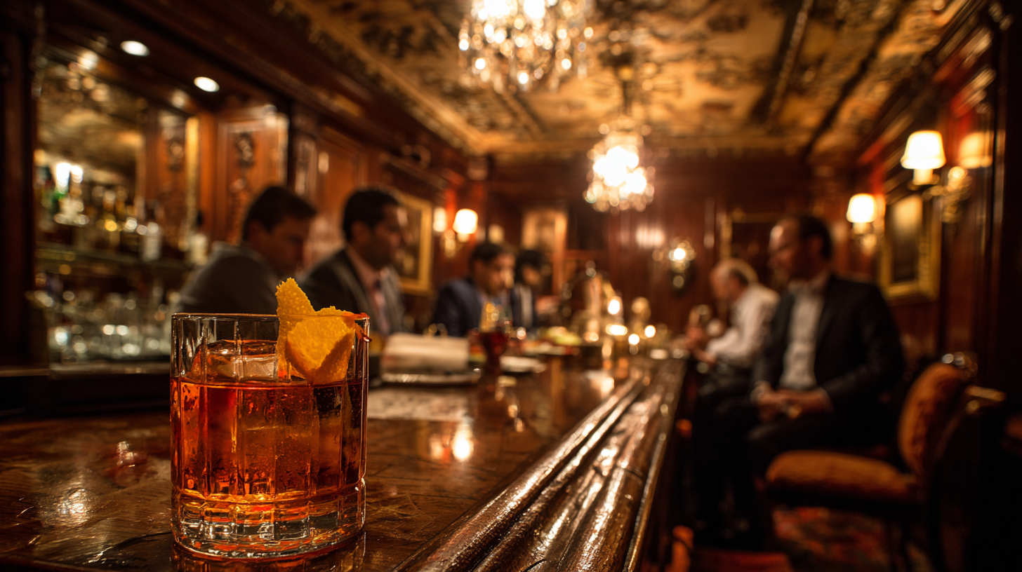 old fashioned cocktail a mohaganey bar at a Wisconsin supper club