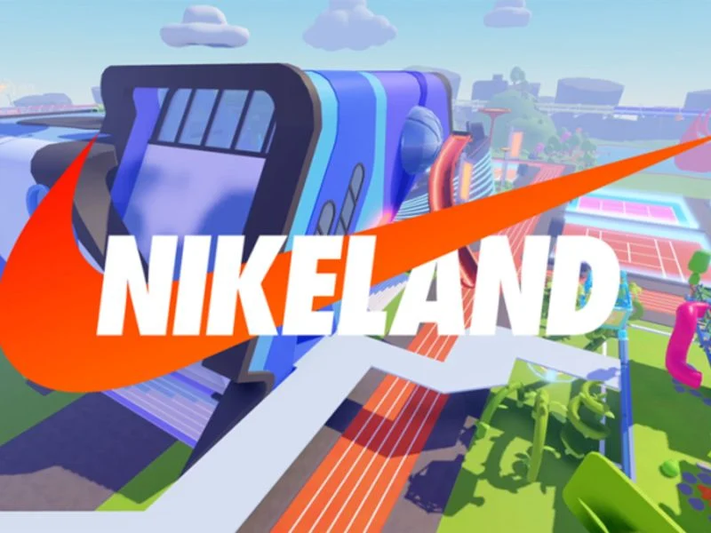 Nikeland - Nike's Metaverse Presence on Roblox - a picture of the storefront. 