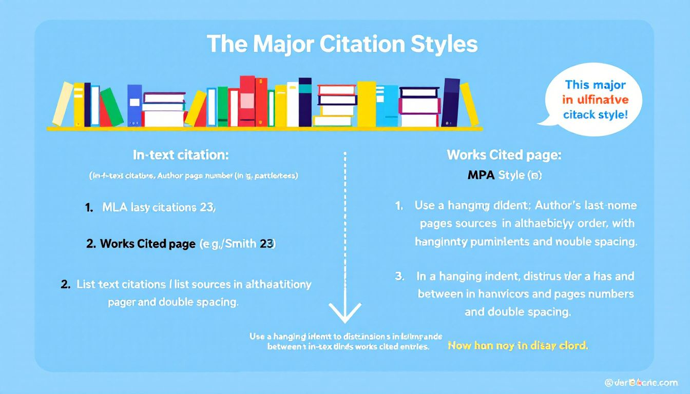 An infographic outlining major citation styles.