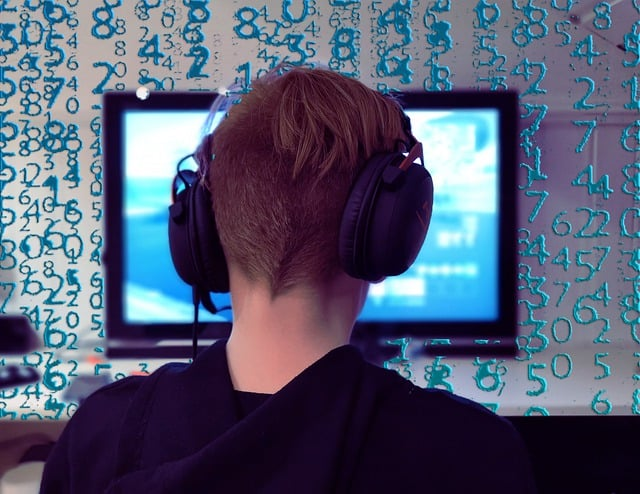 gamer, computer, headphones