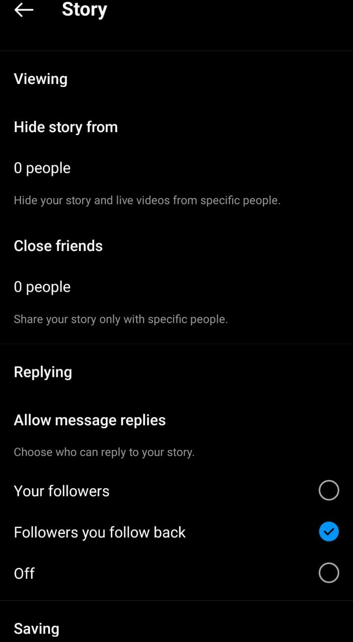 story privacy options
