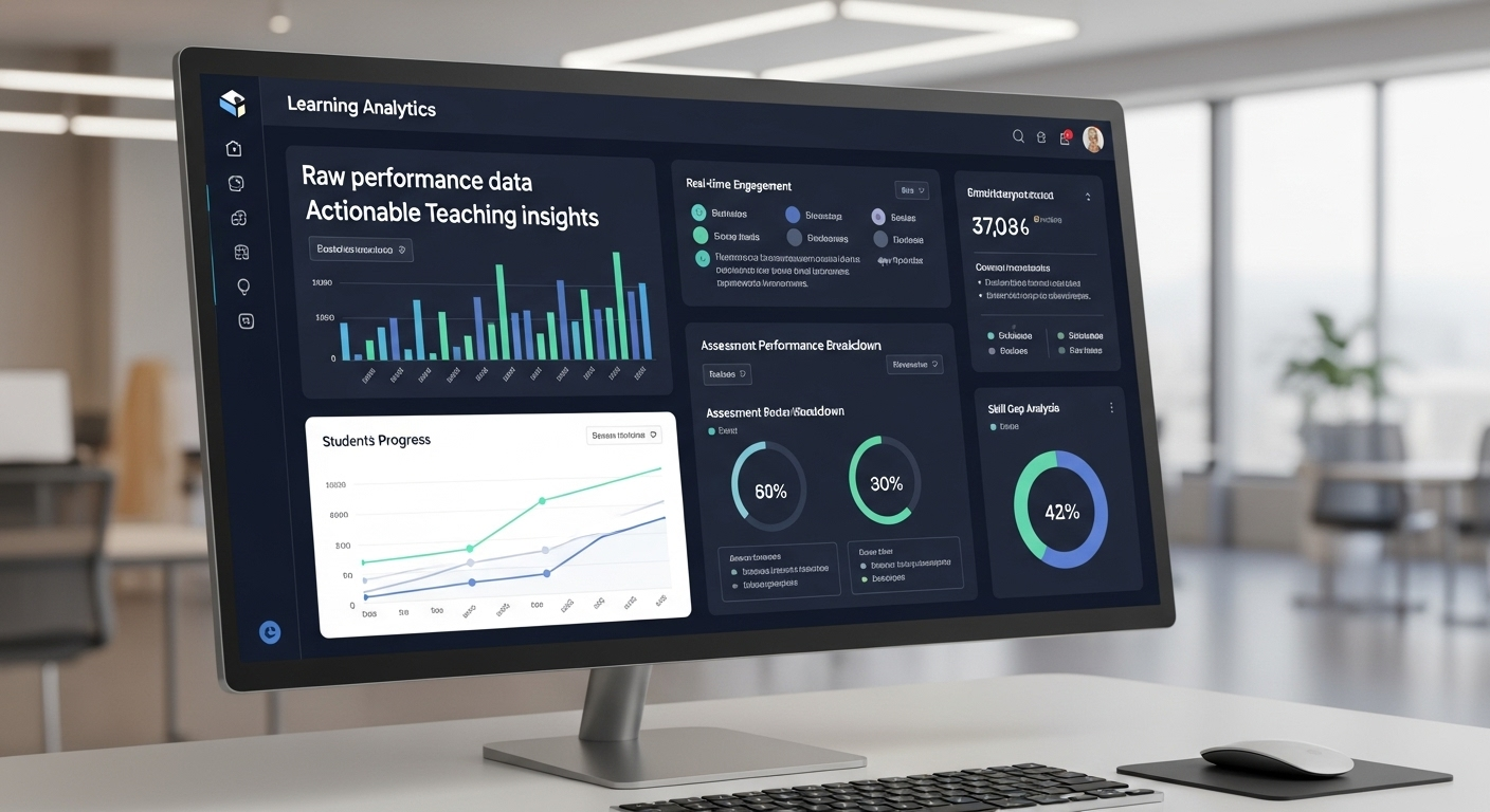 Modern learning analytics platform translating raw performance data into actionable teaching insights