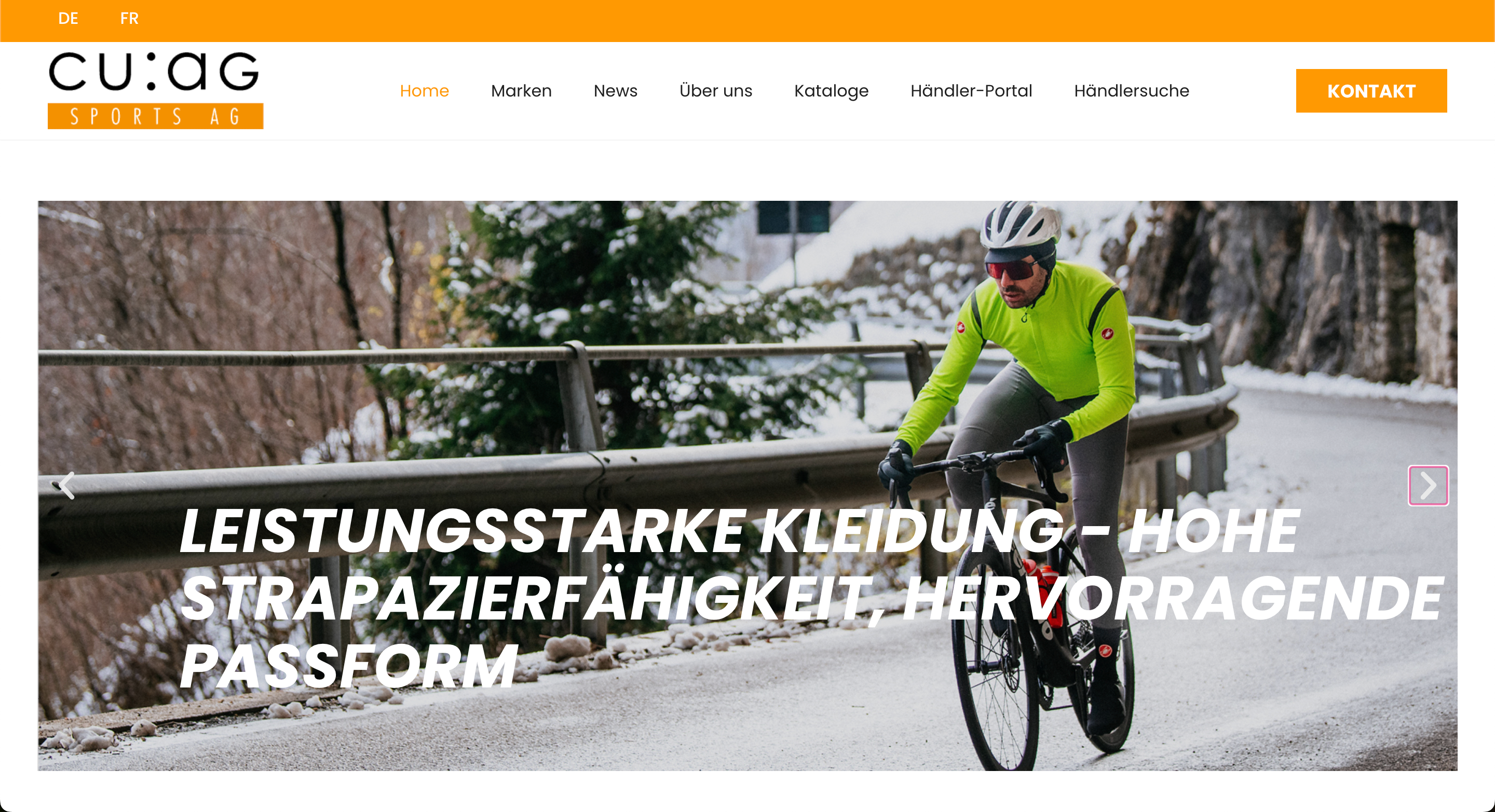 Screenshot der Seite CUAG Sports AG