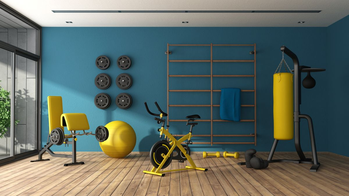 A family friendly home gym with workout equipment, and workout space from home gym ideas