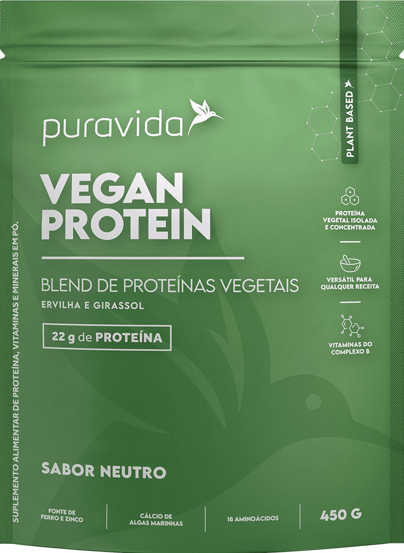Proteína vegana da Puravida. Fonte da imagem: site oficial da marca. 
