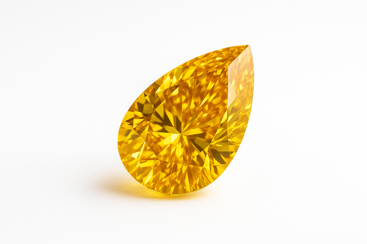 Kriaušės formos geltonas laboratorinis deimantas (Yellow Lab Grown Diamond)