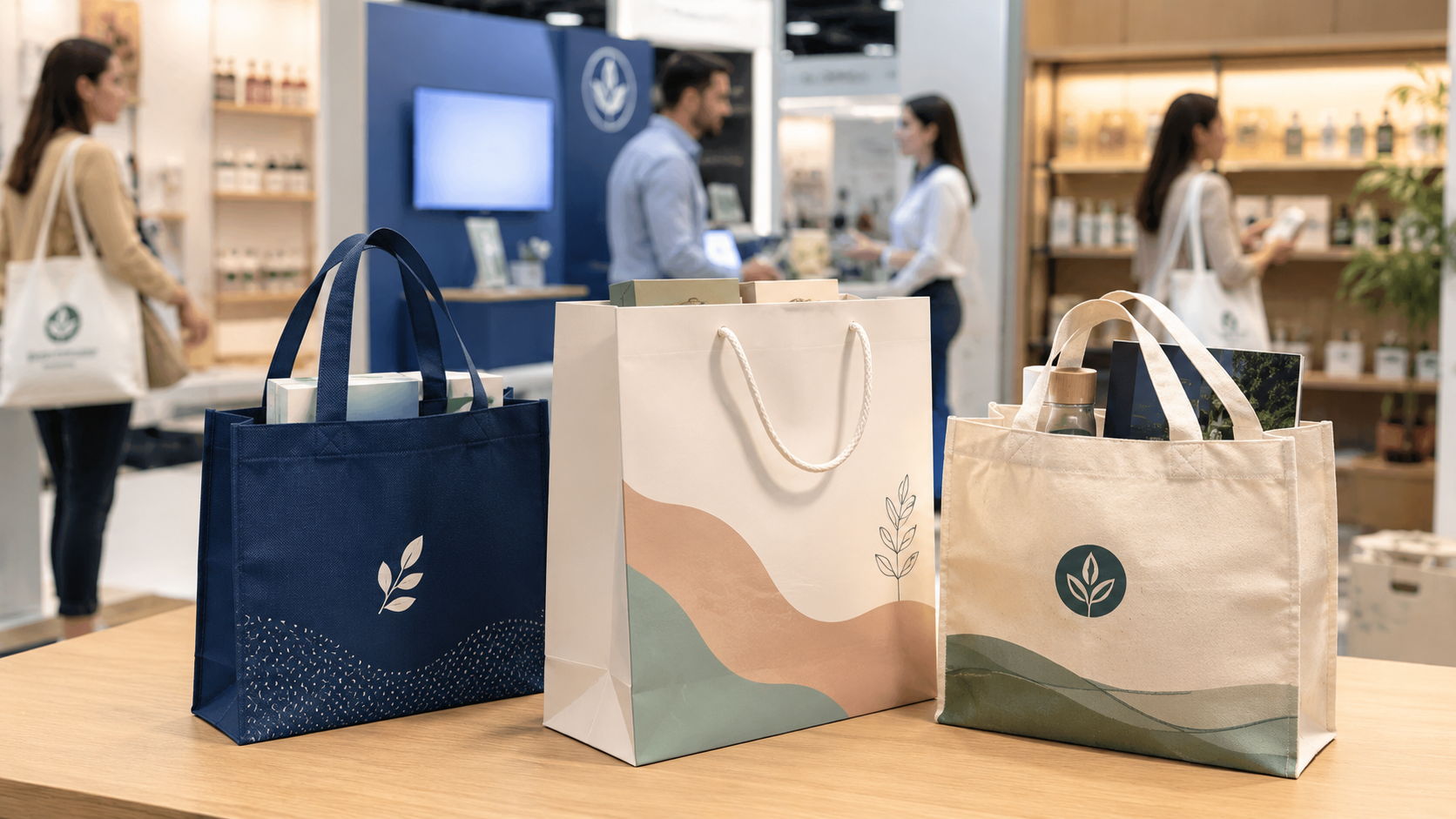 Custom shopping bags and retail gift bags for product packaging, stores, exhibitions, and brand activations