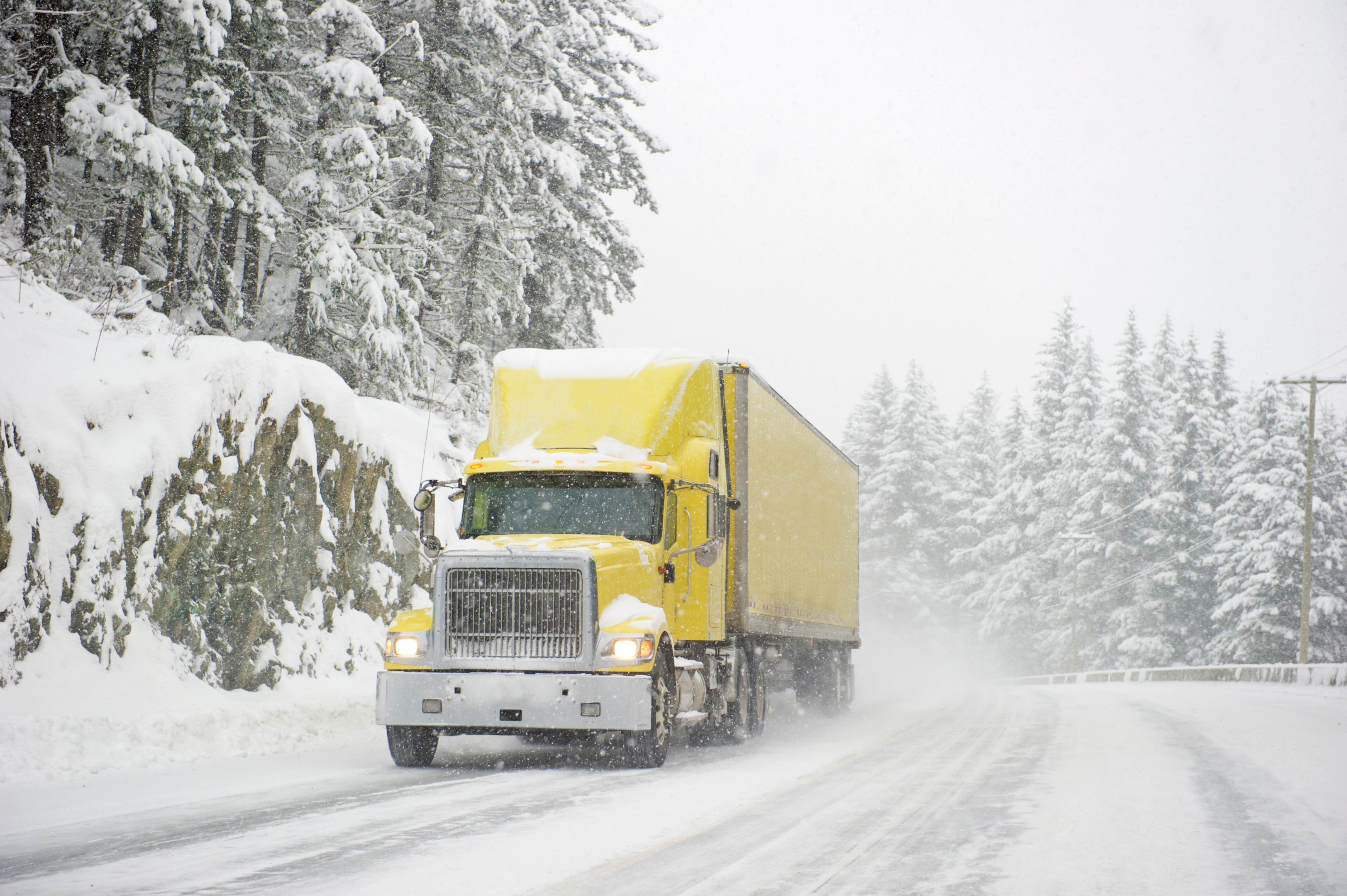 Winter Driving Tip: Equip your semi-trucks with winter tires.