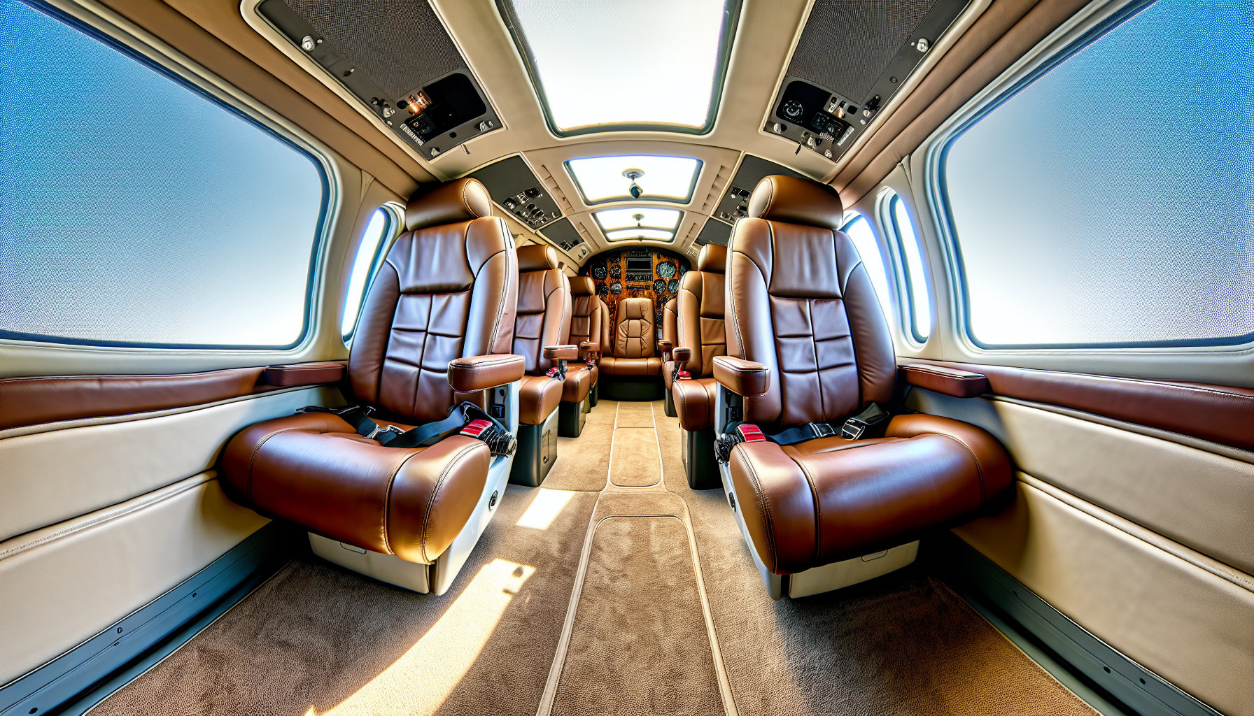 Spacious and comfortable HeliFlite helicopter cabin