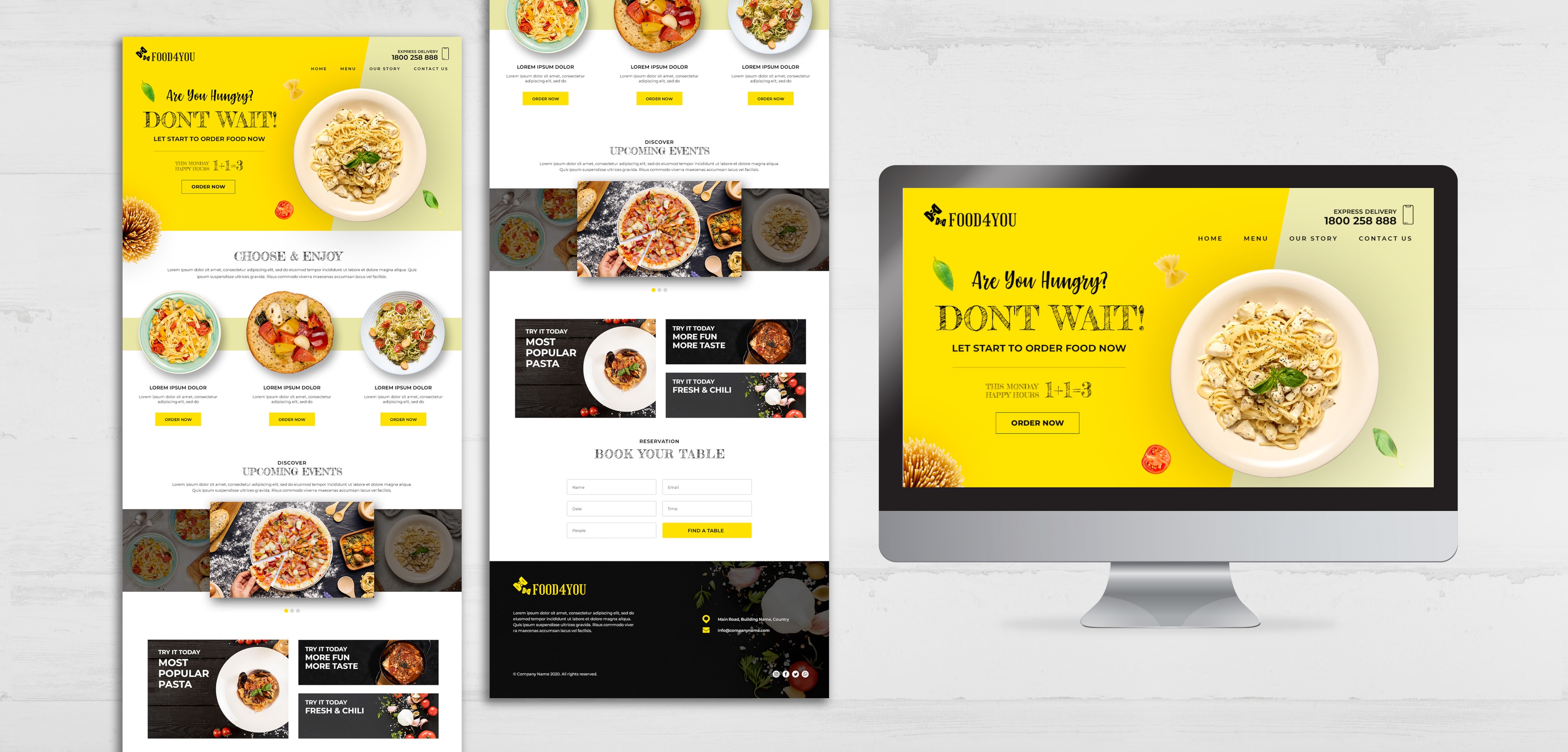 Conceptions de sites Web de nourriture
