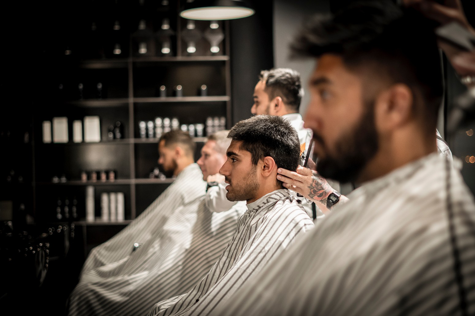 Men inside a barbershop