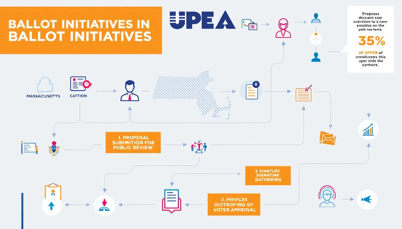 The process of ballot initiatives in Massachusetts.