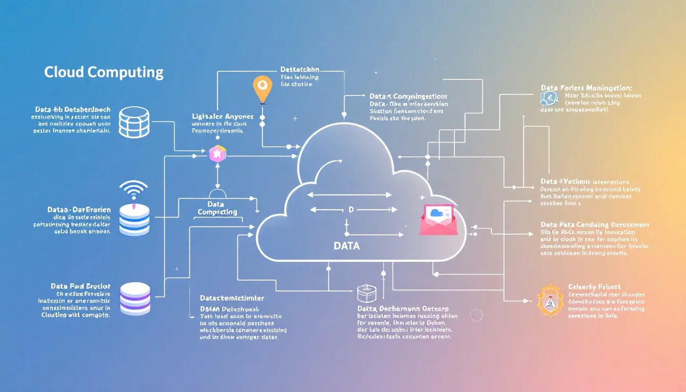Datenschutz bei Cloud Computing, dargestellt durch eine schematische Darstellung.